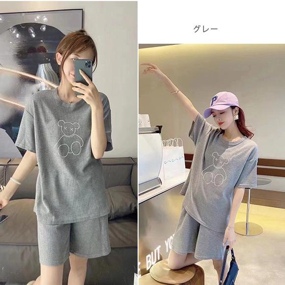 パジャマ 半袖 6色レディース かわいい 上下セット 無地 ショート丈 ルームウエア 部屋着 2点セット 大人可愛い 上品 送料無料 ch2045 |  | 15