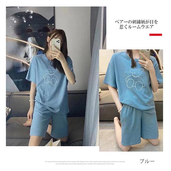 パジャマ 半袖 6色レディース かわいい 上下セット 無地 ショート丈 ルームウエア 部屋着 2点セット 大人可愛い 上品 送料無料 ch2045 |  | 16