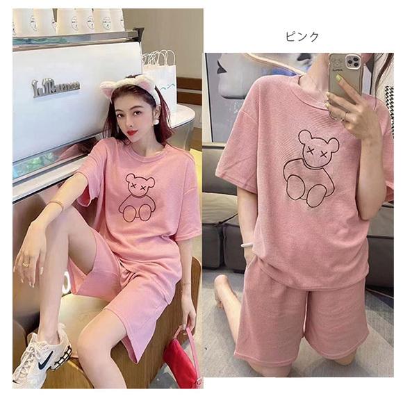 パジャマ 半袖 6色レディース かわいい 上下セット 無地 ショート丈 ルームウエア 部屋着 2点セット 大人可愛い 上品 送料無料 ch2045 |  | 09