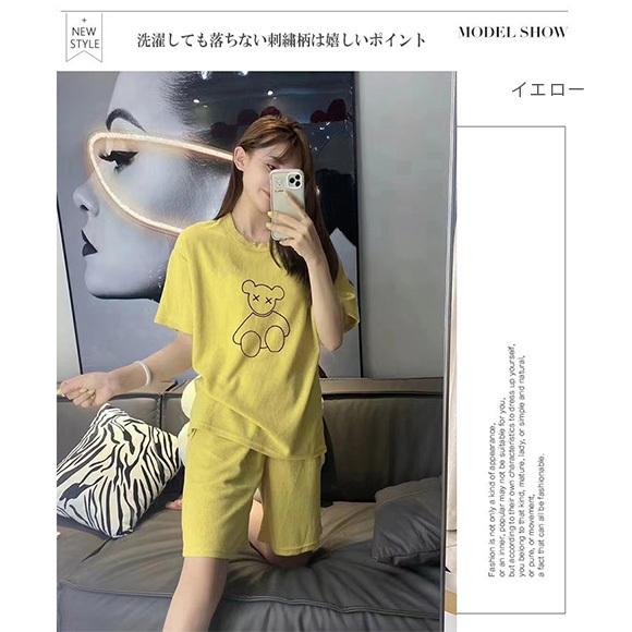 パジャマ 半袖 6色レディース かわいい 上下セット 無地 ショート丈 ルームウエア 部屋着 2点セット 大人可愛い 上品 送料無料 ch2045 |  | 11