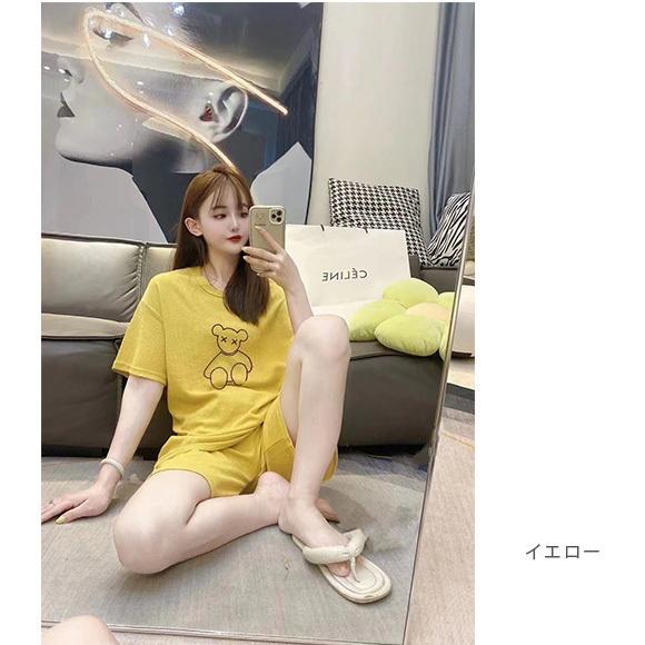 パジャマ 半袖 6色レディース かわいい 上下セット 無地 ショート丈 ルームウエア 部屋着 2点セット 大人可愛い 上品 送料無料 ch2045 |  | 12