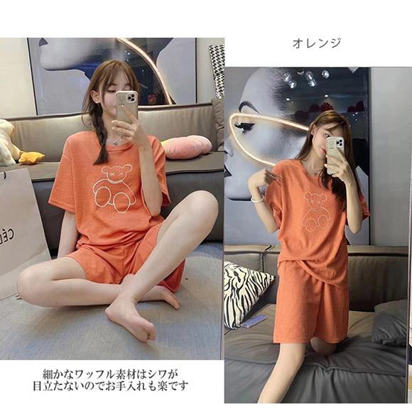 パジャマ 半袖 6色レディース かわいい 上下セット 無地 ショート丈 ルームウエア 部屋着 2点セット 大人可愛い 上品 送料無料 ch2045 |  | 13