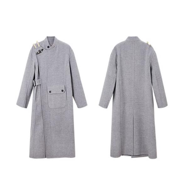 レディース コート ロング丈 ウール アウター カジュアル グレー 通勤 羽織 秋冬 ch2054 |  | 10