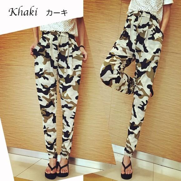 美品☆キャピタルサルエルパンツ　レディスカジュアルパンツ　サイズ１＝S 　迷彩 サルエルパンツ レディース 春夏秋 カジュアルパンツ 七分丈