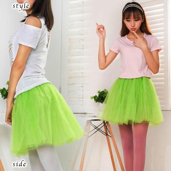 レディース スカート ミニスカート チュチュ チュール フリル プリーツ