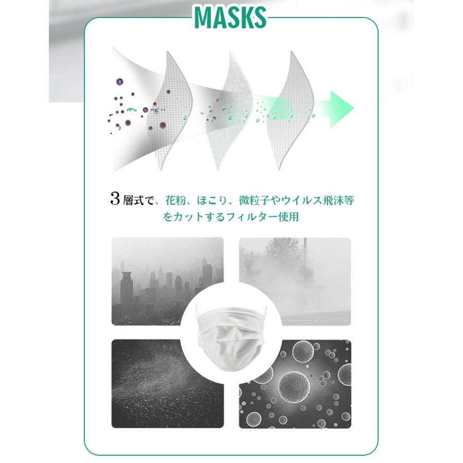マスク 50枚入り 在庫あり 即納 送料無料 三層マスク 3層マスク 普通サイズ 使い捨てmask2863 |  | 03