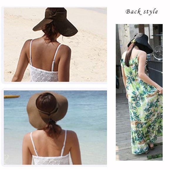 レディース 帽子 サンバイザー日よけ 麦わら帽子 UVカット つば付き 紫外線 携帯可能 折りたたみ 夏必須 mz2145 |  | 11