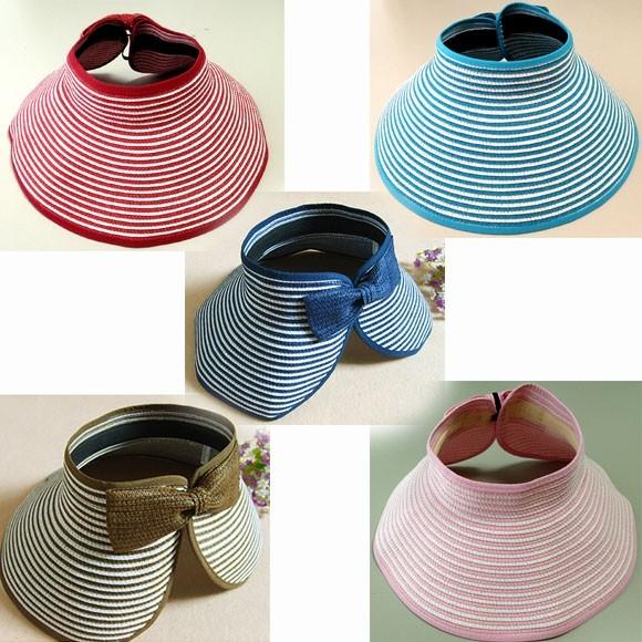 レディース 帽子 サンバイザー日よけ 麦わら帽子 UVカット つば付き 紫外線 携帯可能 折りたたみ 夏必須 mz2145 |  | 13