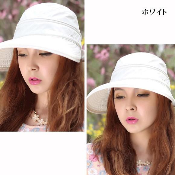 レディース 帽子 日よけ帽子 UVカット 2way つば広め帽子 サマー