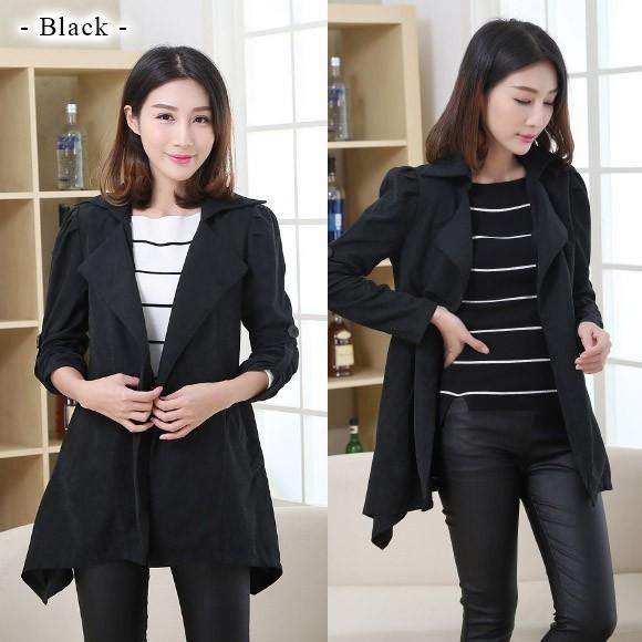 レディース ジャケット ピーチ素材 Aライン 秋 春 コート 長袖 スプリングコート トレンチコート パフスリーブ アウター 撥水加工 wy3001 |  | 05