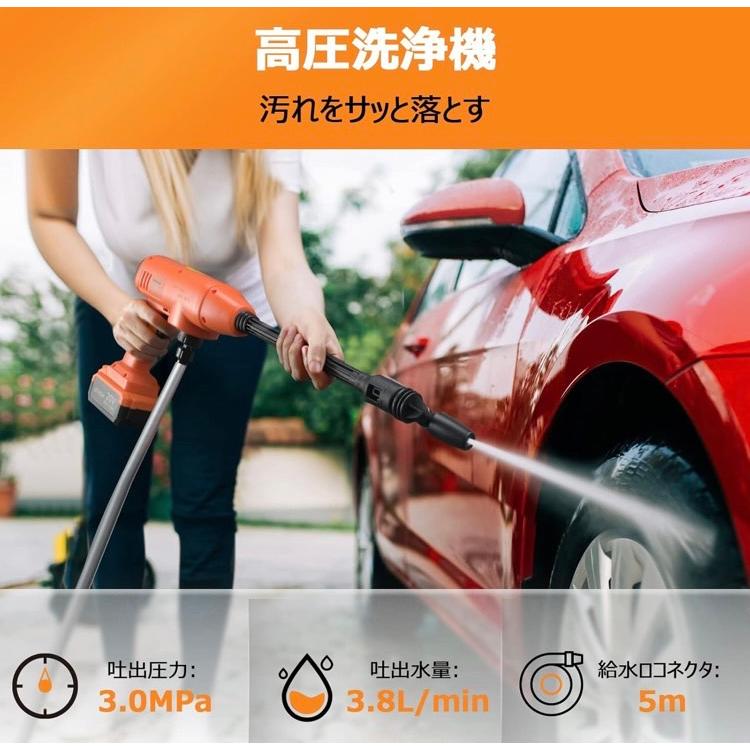 DINSHARE 高圧洗浄機 水圧洗浄機 コードレス 充電式 20V 4.0Ah 大容量 