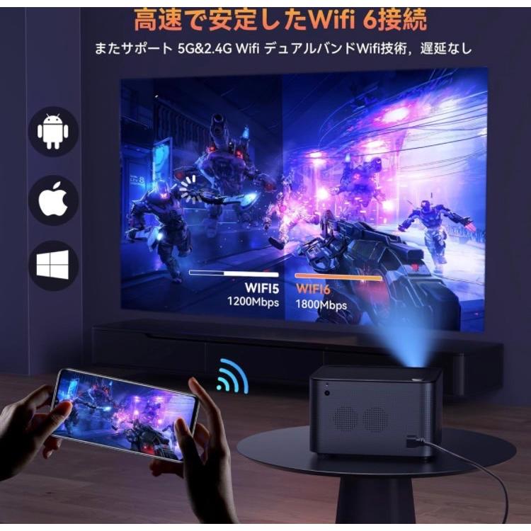 Aubor プロジェクター 4K Android TV プロジェクター15000LM/1080PフルHD WiFi6 & Bluetooth5.2｜shopzerowan｜04