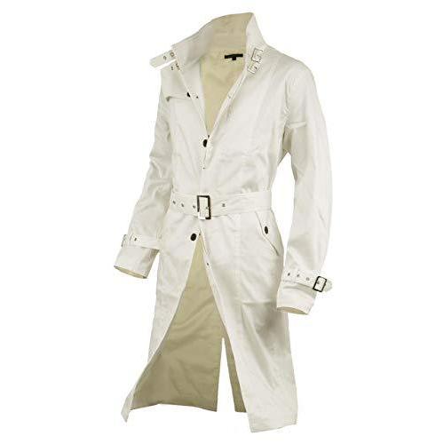 21年新作 メンズ ロングコート トレンチコート L オフ白 Kr O シングル ロング ビジネス トレンチ パーカー