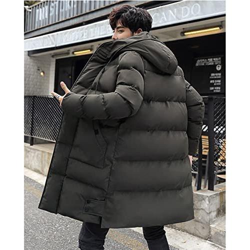 高質 ダウンコート Okjcon メンズ グリーン M 大きいサイズ 中綿 厚手 防寒 秋冬 カジュアル ビジネス ダウンジャケット コート ロング パーカー Www Collectiviteslocales Fr