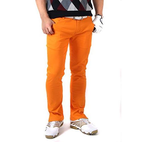 コモンゴルフ Comon Golf メンズ L79 スリット 入り ゴルフ ローライズ L79 パンツ オレンジ A B00rfh2fe0 2330 ゴルフ パンツ ストレッチ 笑楽2