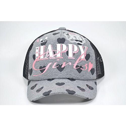 正式的 ガールズ メッシュキャップ 54cm ブラック Happy サイズ調整可 帽子 キャップ Www We Job Com