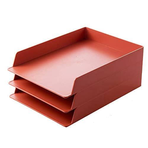 Yingxue デスクトレー 書類整理 縦型 ドキュメント収納 積み重ね可能 事務用品 書類 収納 机上用品 オシャレ 整理整頓 オフィス収納 レンガー トレー3段 レタートレー デスクトレー Gvcal Com