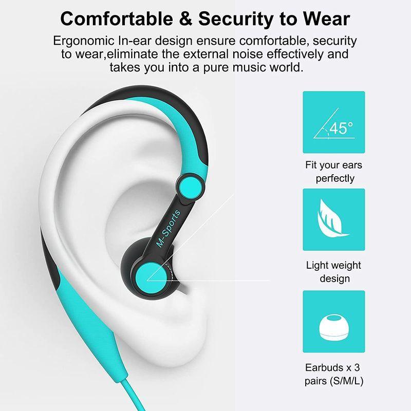2021新発 Over Wired, Headphones Sport Mucro Ear Earphon Running Earbuds，Earhook ヘッドホン