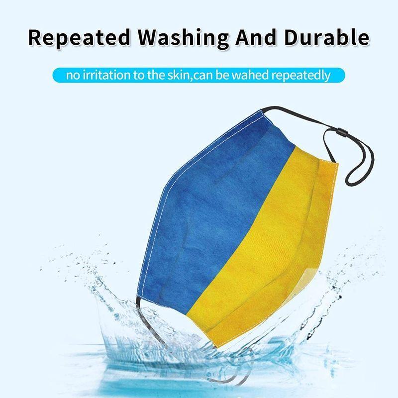 【★超目玉】 Couple Reusable Flag Ukraine Face Fashi Washable Filters, 2 With Masks その他帽子
