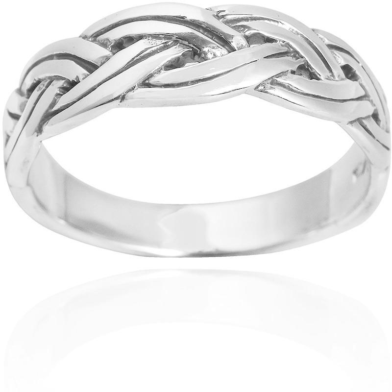 正規代理店 .925 Band Knot Celtic Braided Art Modern Sterling (8) Ring Silver 指輪