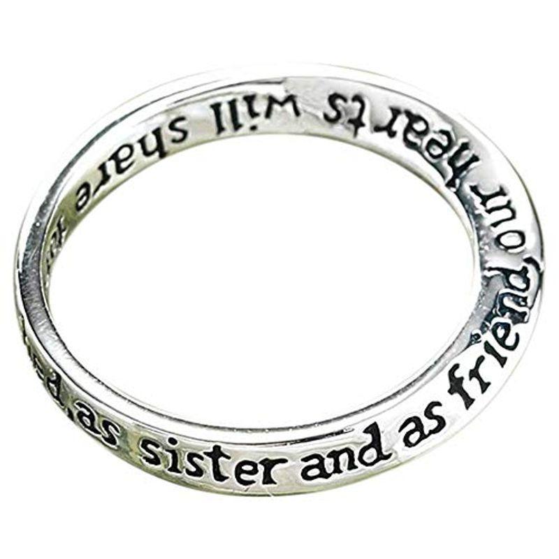 Jozie B Dear Sister and Friend Womens Silver Plated Twist Ring Size 8