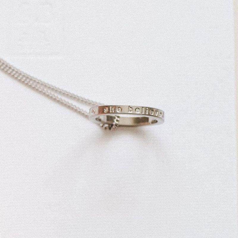 超歓迎された Ring MantraBand - Mant Engraved Inspirational - Could She Believed She 指輪