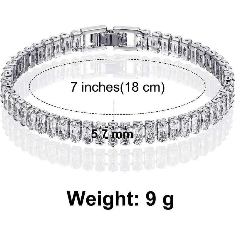 豪華 InzheG Silver Tennis Bracelet 7 inches Cute Cubic Zirconia Crystal Bra ブレスレット