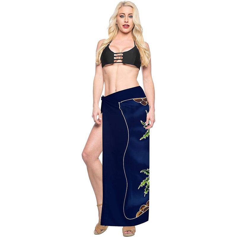 品揃え豊富で LEELA LA Women's Blue-X88 Size One Pareo Maxi Wrap Sarong Beach Bikini その他水着