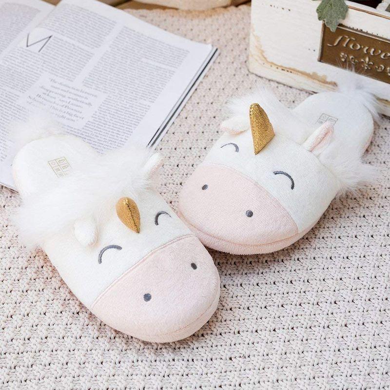 【希少！！】 Fuzzy Ho Foam Memory Animal Cute Women for Slippers House Unicorn Pink スリッパ