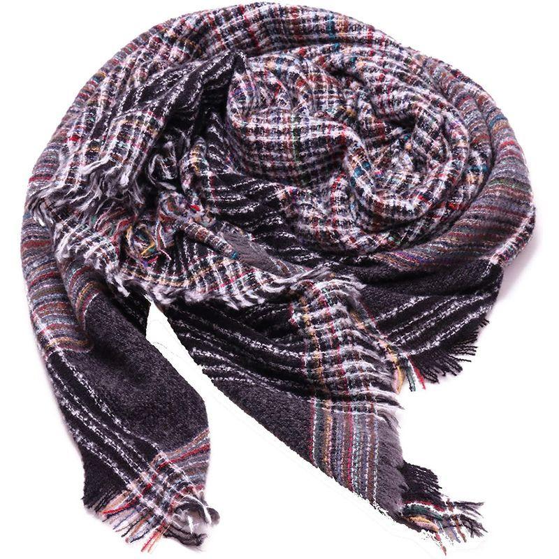 女性が喜ぶ♪ Plaid Women's Blanket Tassel Classic Cape Shawl Oversized Scarf Winter スカーフ