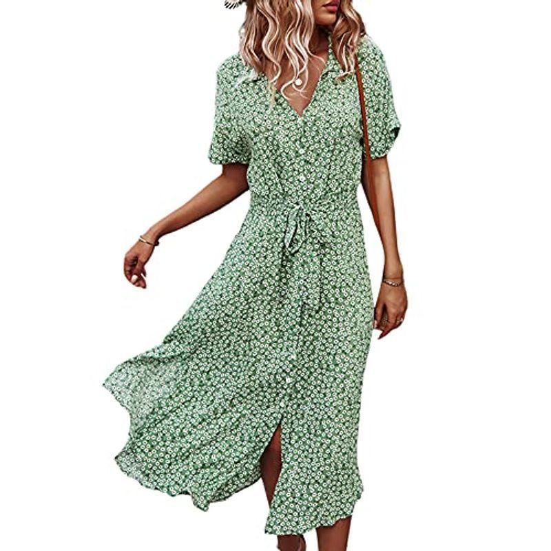 選ぶなら Women Floral Fl Split Sleeve Short Neck V Beach Boho Summer Dress Maxi その他ドレス、ブライダル - populationmalawi.org 選ぶなら Women Floral Fl Split Sleeve Short Neck V Beach Boho Summer Dress Maxi その他ドレス、ブライダル - populationmalawi.org
