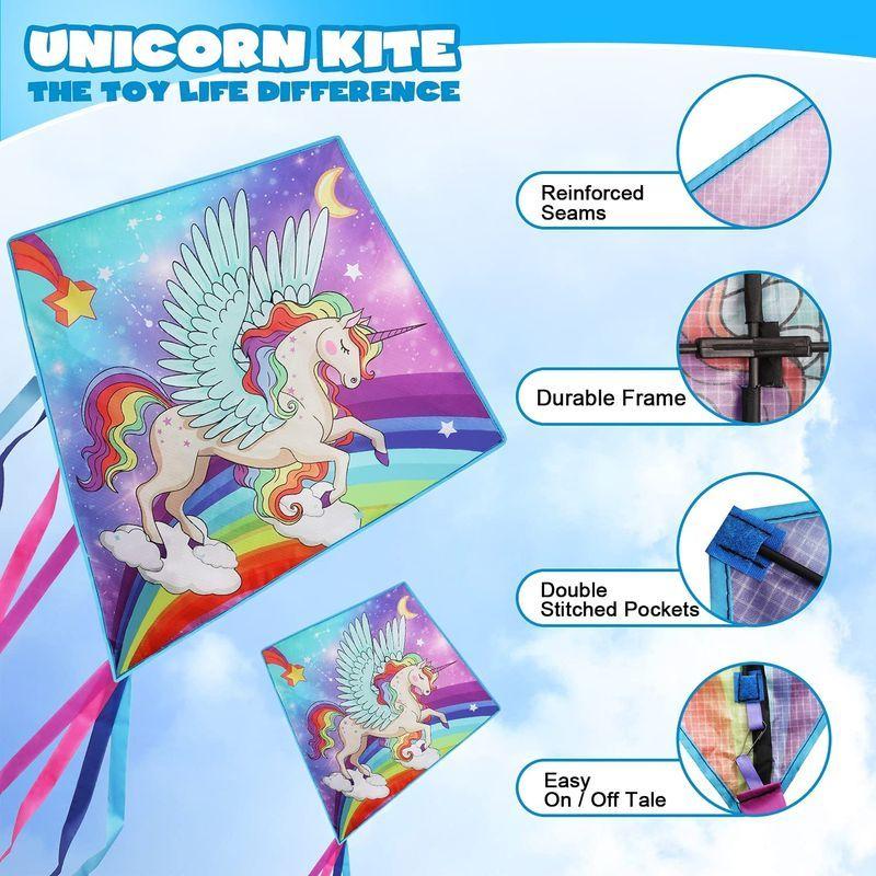 SALE／68%OFF】 TOY Life Unicorn Kite for Kids Easy to Fly Large - Kites  baladiet.com.br