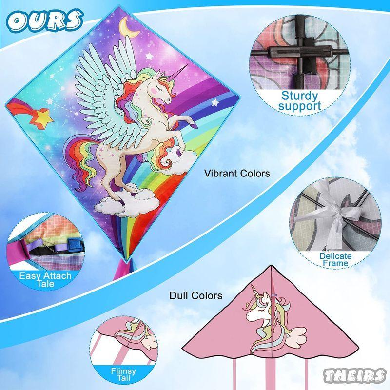 SALE／68%OFF】 TOY Life Unicorn Kite for Kids Easy to Fly Large - Kites  baladiet.com.br