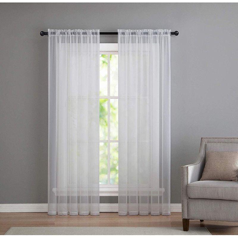 本店は Basic Pack: 4 GoodGram Rod - Panels Curtain Window Voile Sheer Pocket その他カーテン、ブラインド、レール