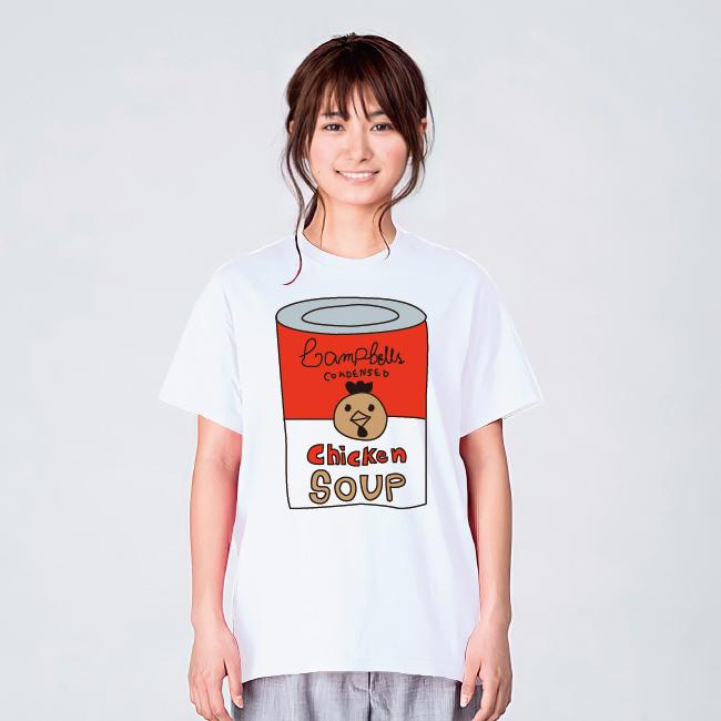 スープ缶 アート デザイン Tシャツ メンズ レディース 半袖 キャンベル トップス 白 30代 40代 大きいサイズ 綿100% 160 S M L XL｜shortplate｜02