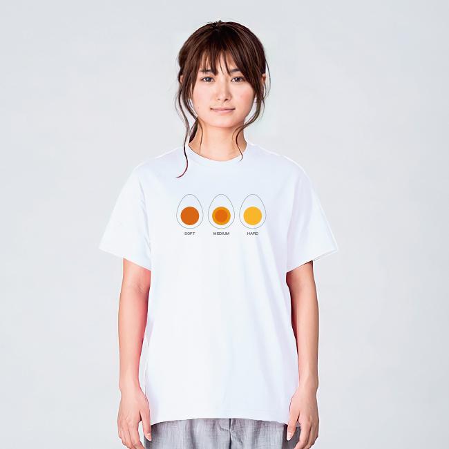 ゆでたまご Tシャツメンズ レディース 半袖 食べ物 シンプル ゆったり おしゃれ トップス 白 30代 40代 大きいサイズ 綿100% 160 S M L XL｜shortplate