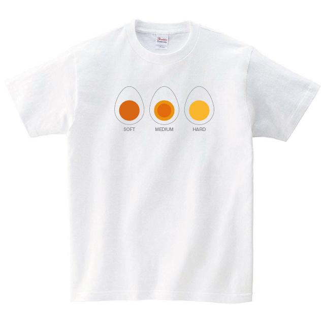 ゆでたまご Tシャツメンズ レディース 半袖 食べ物 シンプル ゆったり おしゃれ トップス 白 30代 40代 大きいサイズ 綿100% 160 S M L XL｜shortplate｜02