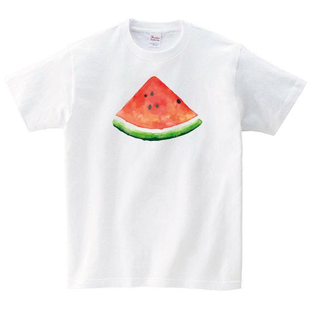 スイカ イラスト Tシャツ メンズ レディース おしゃれ かわいい 白 夏 プレゼント 大きいサイズ 綿100 160 S M L Xl Ss21 0023 デザインtシャツ通販のshortplate 通販 Yahoo ショッピング