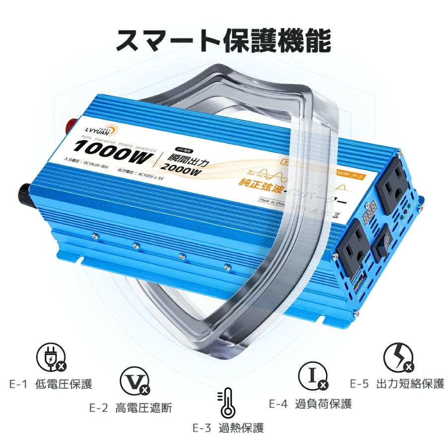 正弦波 インバーター 24V 100V 1000W 最大2000W DC AC 直流 交流 正弦波 インバーター 24V 100V 1000W 最大2000W DC AC 直流 交流