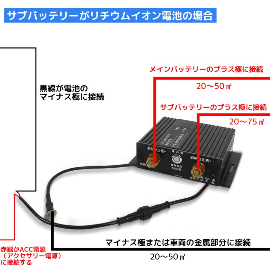 LVYUAN（リョクエン）アイソレーター 150A 12V/24V兼用 走行充電器 