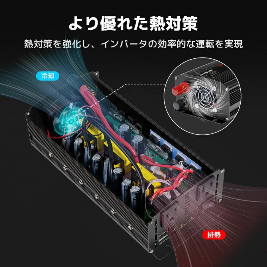 永久保証】修正波 インバーター DC 12V AC 100V 定格1500W 最大3000W