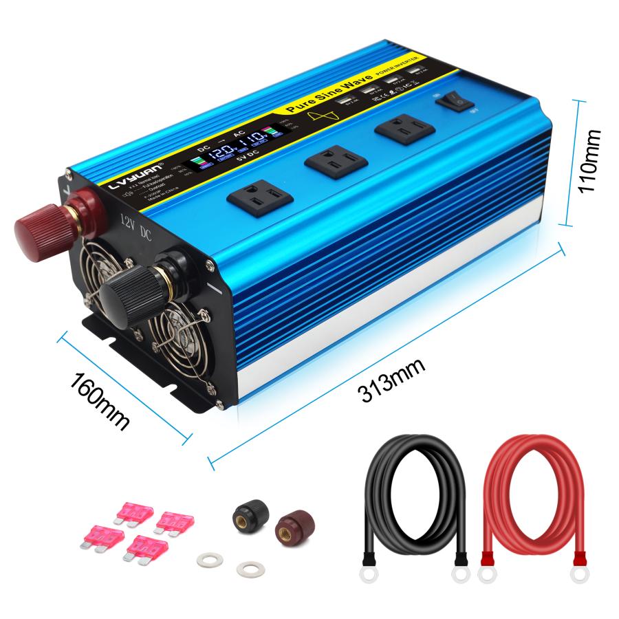 永久保証】LVYUAN インバーター 正弦波 12V 1600W-3200W 永久保証】LVYUAN インバーター 正弦波 12V 1600W-3200W