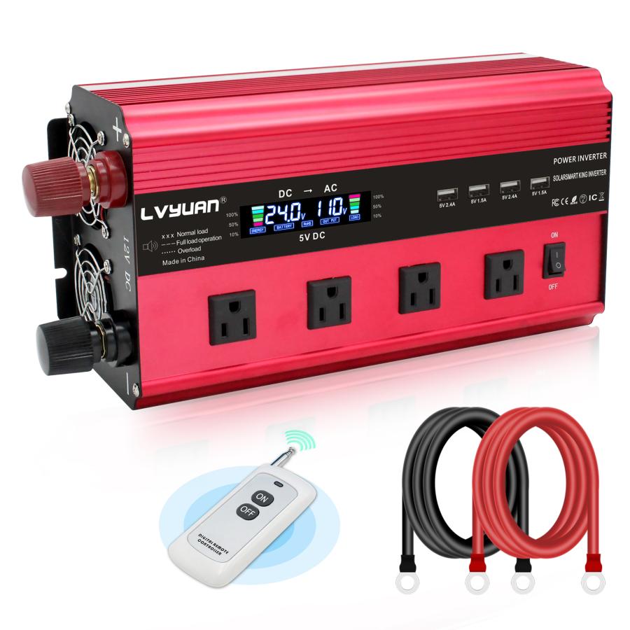 LVYUAN(リョクエン)インバーター 24V 2000W 最大4000W AC100V LVYUAN(リョクエン)インバーター 24V 2000W 最大4000W AC100V