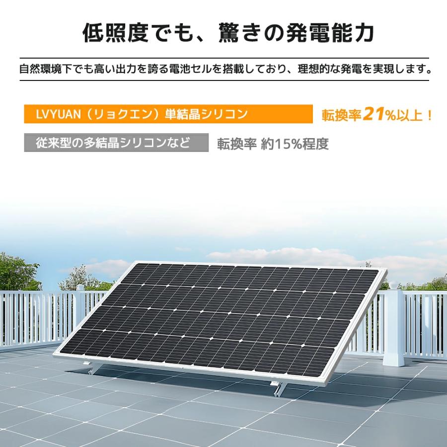 LVYUAN 400W PERC 高性能 単結晶 ソーラーパネル 次世代 200W×2枚 付属