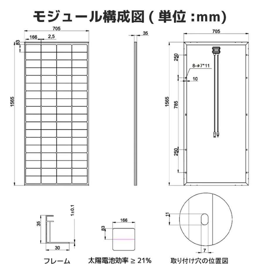 LVYUAN（リョクエン）200W ソーラーパネル 太陽光パネル 200W 単結晶