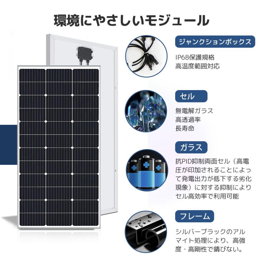 [400Wソーラーパネル発電キット] ソーラーパネル200W×2枚+30Aコントローラー+取付ケーブル+取付金具+並列端子+100AhLiFePO4バッテリー バッテリーモニターの画像