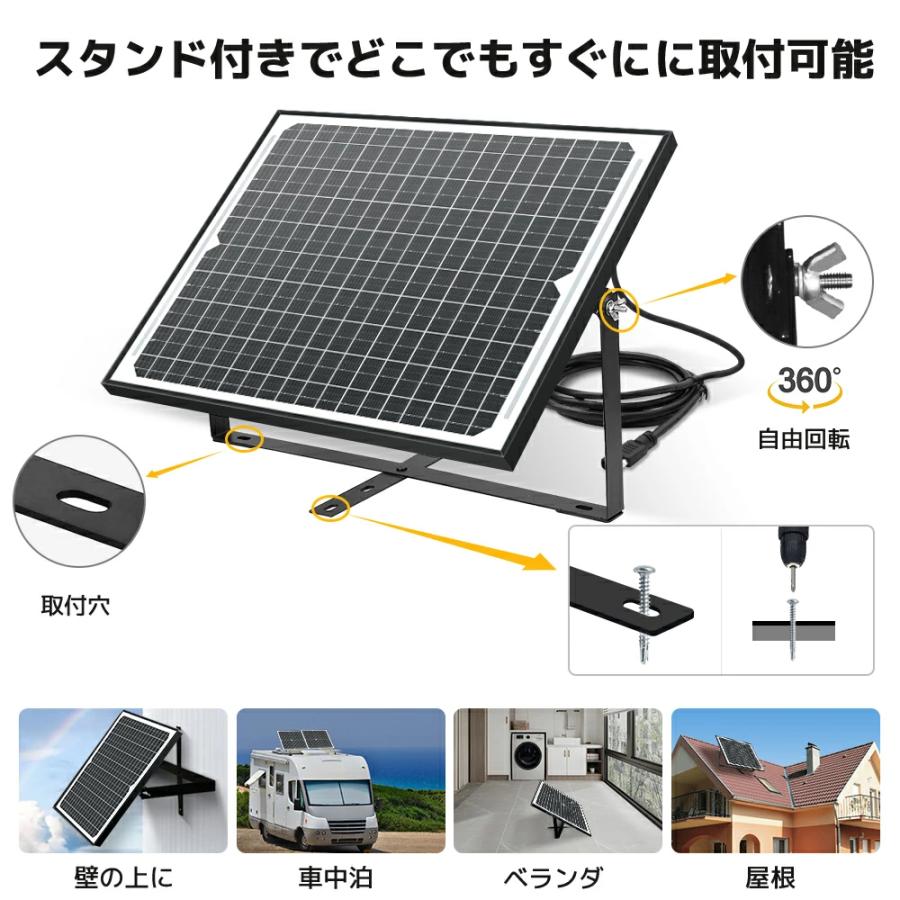 LVYUAN 単結晶 12Vソーラーパネル 25W ソーラー発電キット LiFePO4電池