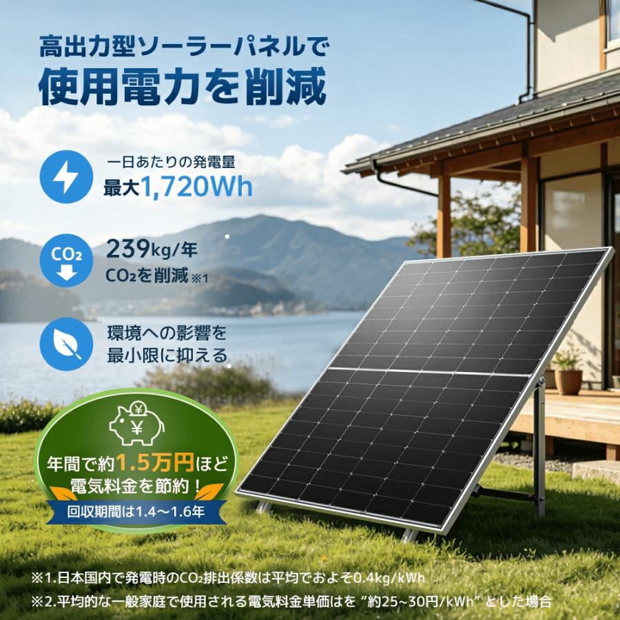 LVYUAN 430W ソーラーパネル N型TOPCon単結晶シリコン 両面発電 太陽光