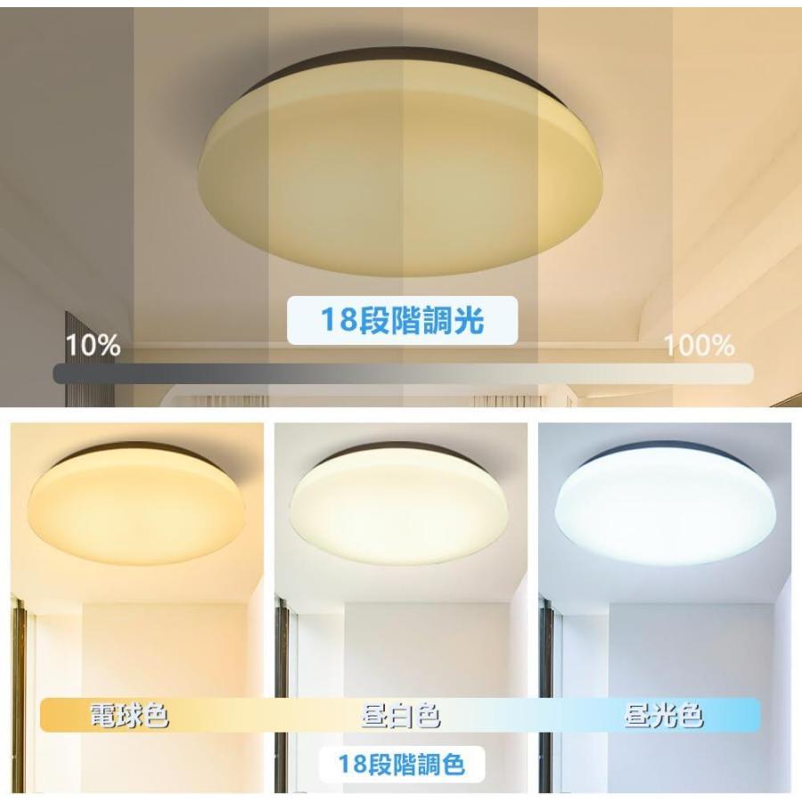 LVYUAN LEDシーリングライト 12畳対応 5000LM 42W 調光調色 豆電球