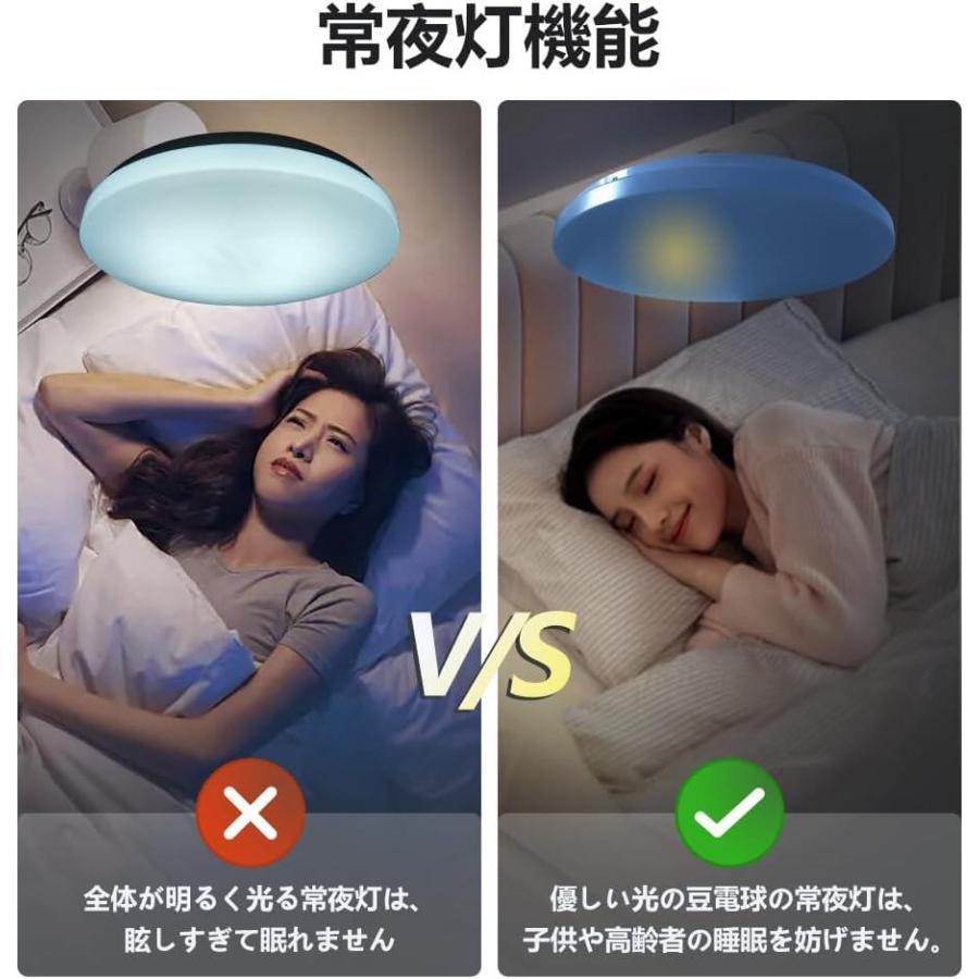 LVYUAN LEDシーリングライト 12畳対応 5000LM 42W 調光調色 豆電球